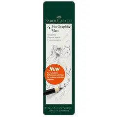 FABER-CASTELL - Lápices Grafito Pitt Graphite Matt 6 ud
