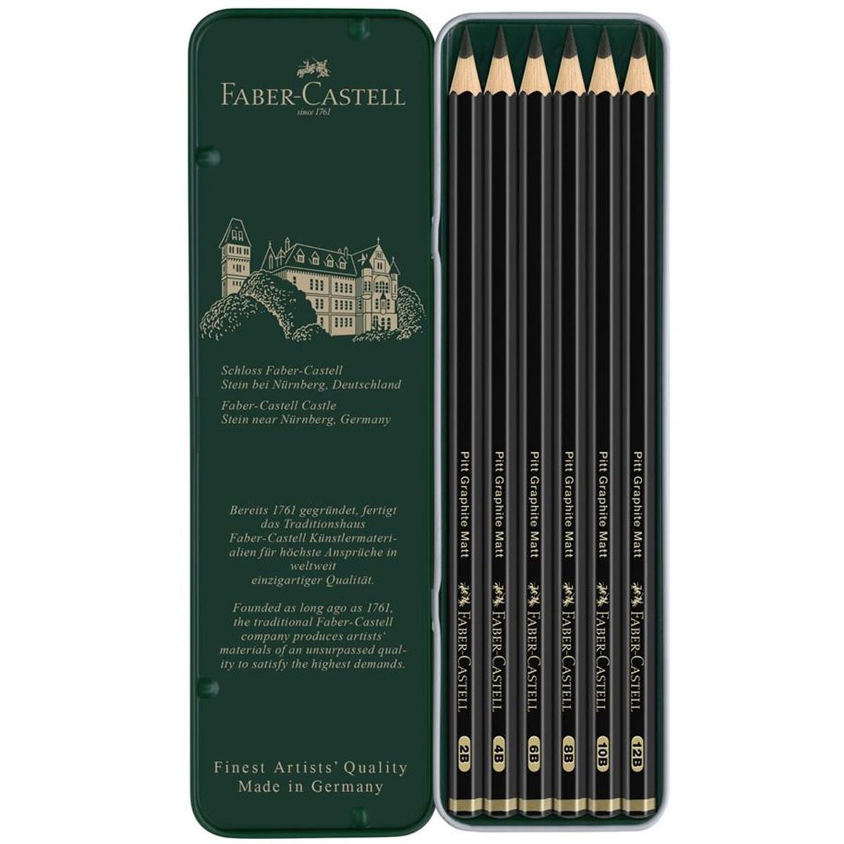 FABER-CASTELL - Lápices Grafito Faber-Castell Pitt Graphite Matt 6 ud