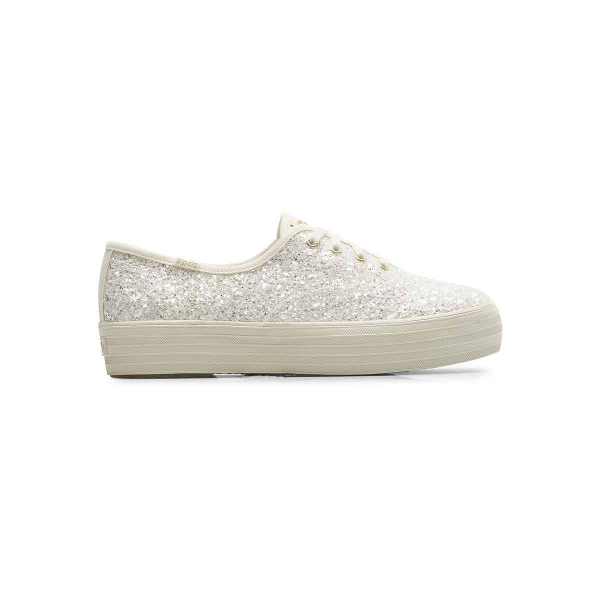 KEDS - Zapatilla Mujer Casual Triple Cvo Glitter Blanca KEDS