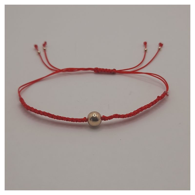 CAT JOYAS - Pulsera hilo roja con bola Gold Filled 14K de 4mm