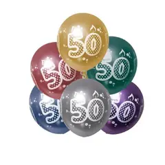 GENERICO - Globo Latex 50 Años 6 Und 30 Cm Varios Colores
