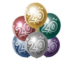 GENERICO - Globo Latex 20 Años 6 Und 30 Cm Varios Colores