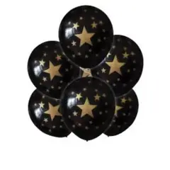 GENERICO - Globo Dibujo Estrella Latex 30 Cm Color Negro