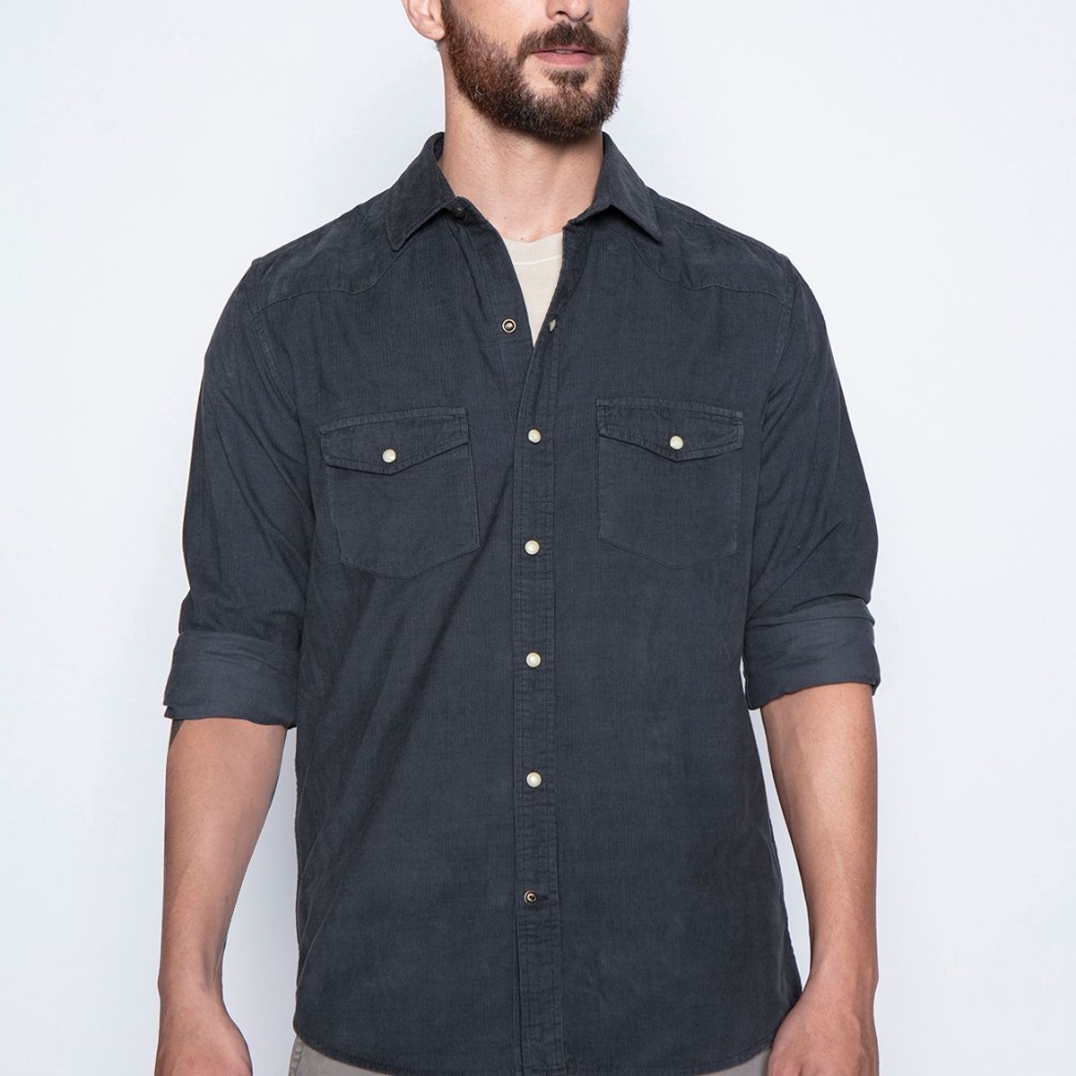 FEROUCH - Camisa Corduroy F Gris Ferouch