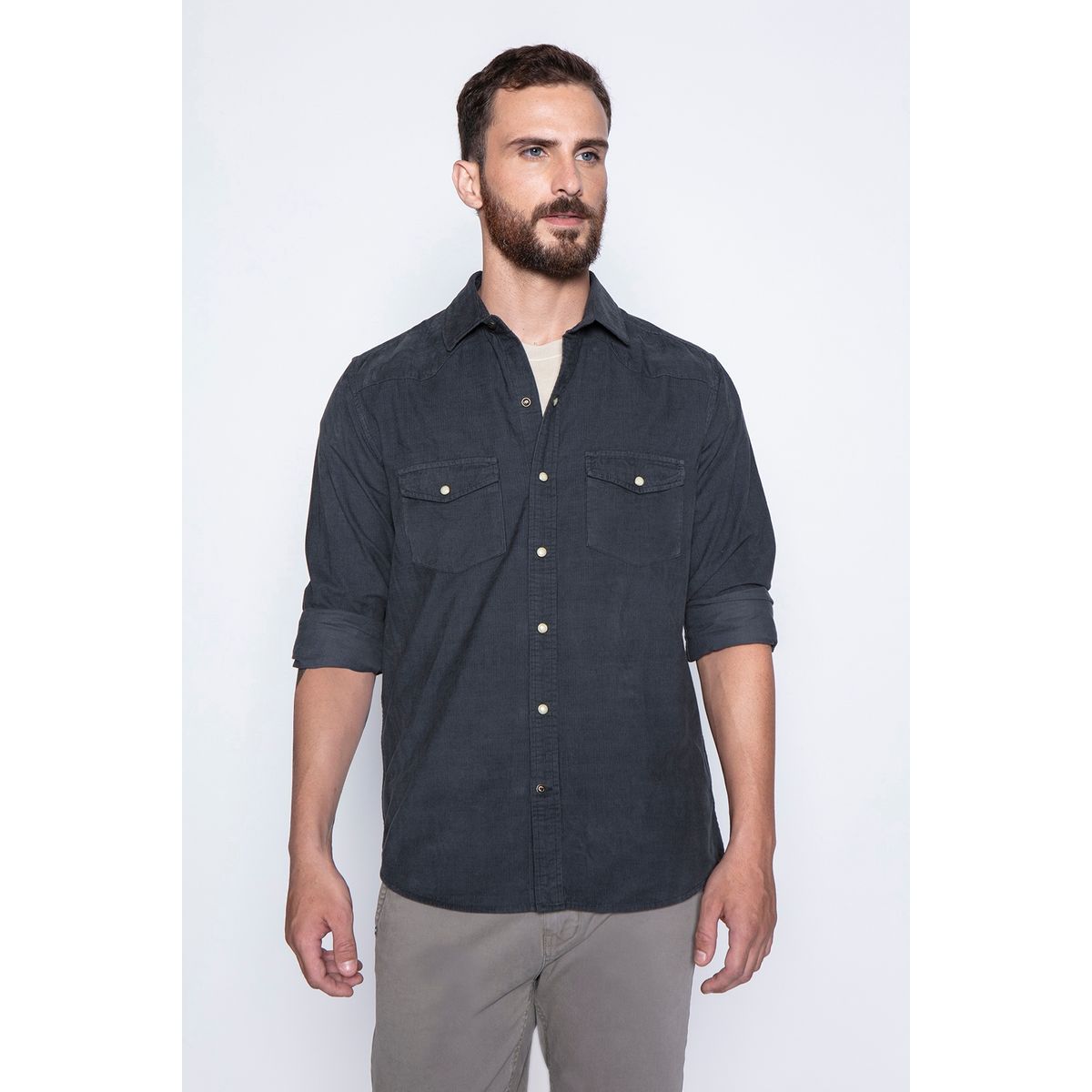 FEROUCH - Camisa Corduroy F Gris Ferouch