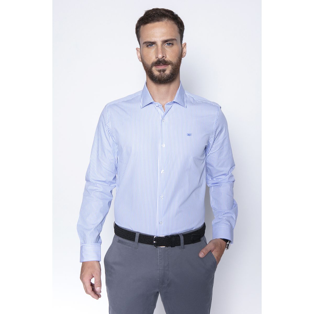 FEROUCH - Camisa Striped Silver Sm Celeste Ferouch