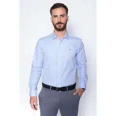FEROUCH - Camisa Striped Silver Sm Celeste