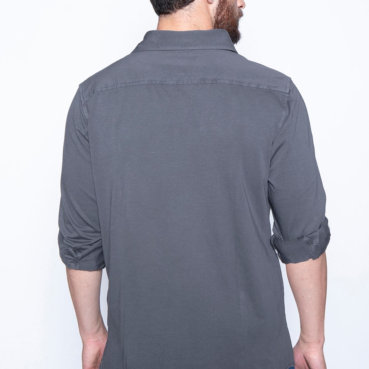 FEROUCH - Camisa Jersey Garment Dyed F Gris Ferouch