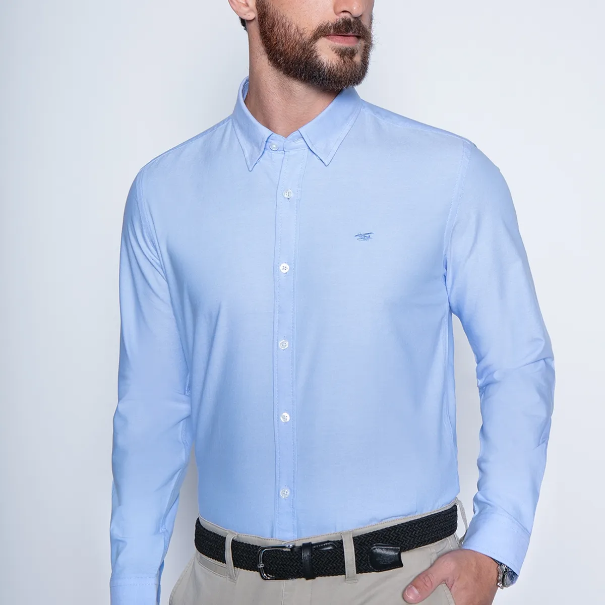 FEROUCH - Camisa Sport Oxford F Azul Ferouch