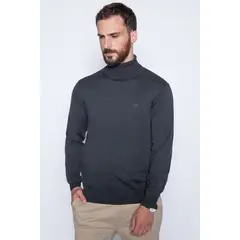 FEROUCH - Sweater Smart Casual Turtle Neck Gris