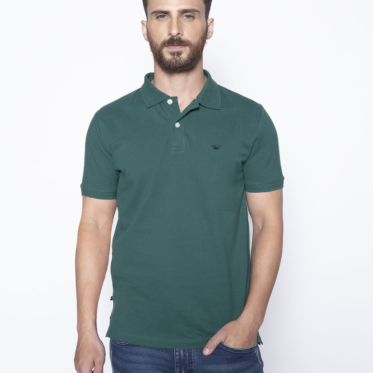 FEROUCH - Polera Basica Pique Mc Verde Ferouch