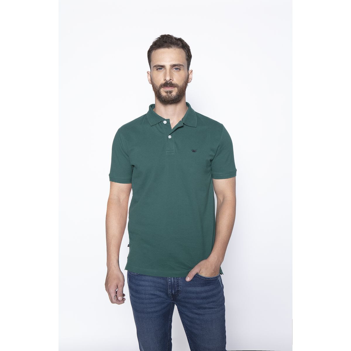 FEROUCH - Polera Basica Pique Mc Verde Ferouch