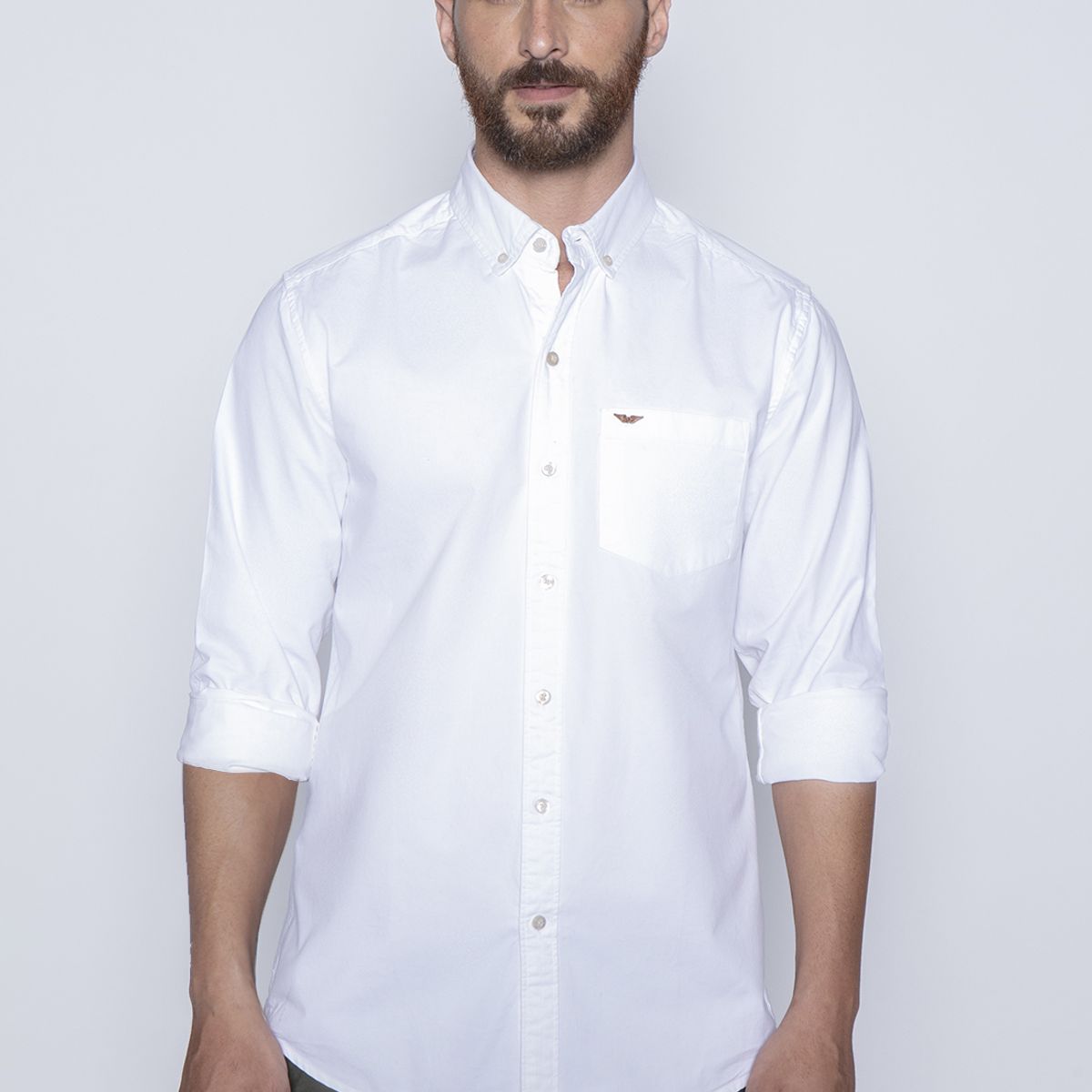 FEROUCH - Camisa Garment Dyed Sport Fj Blanco Ferouch