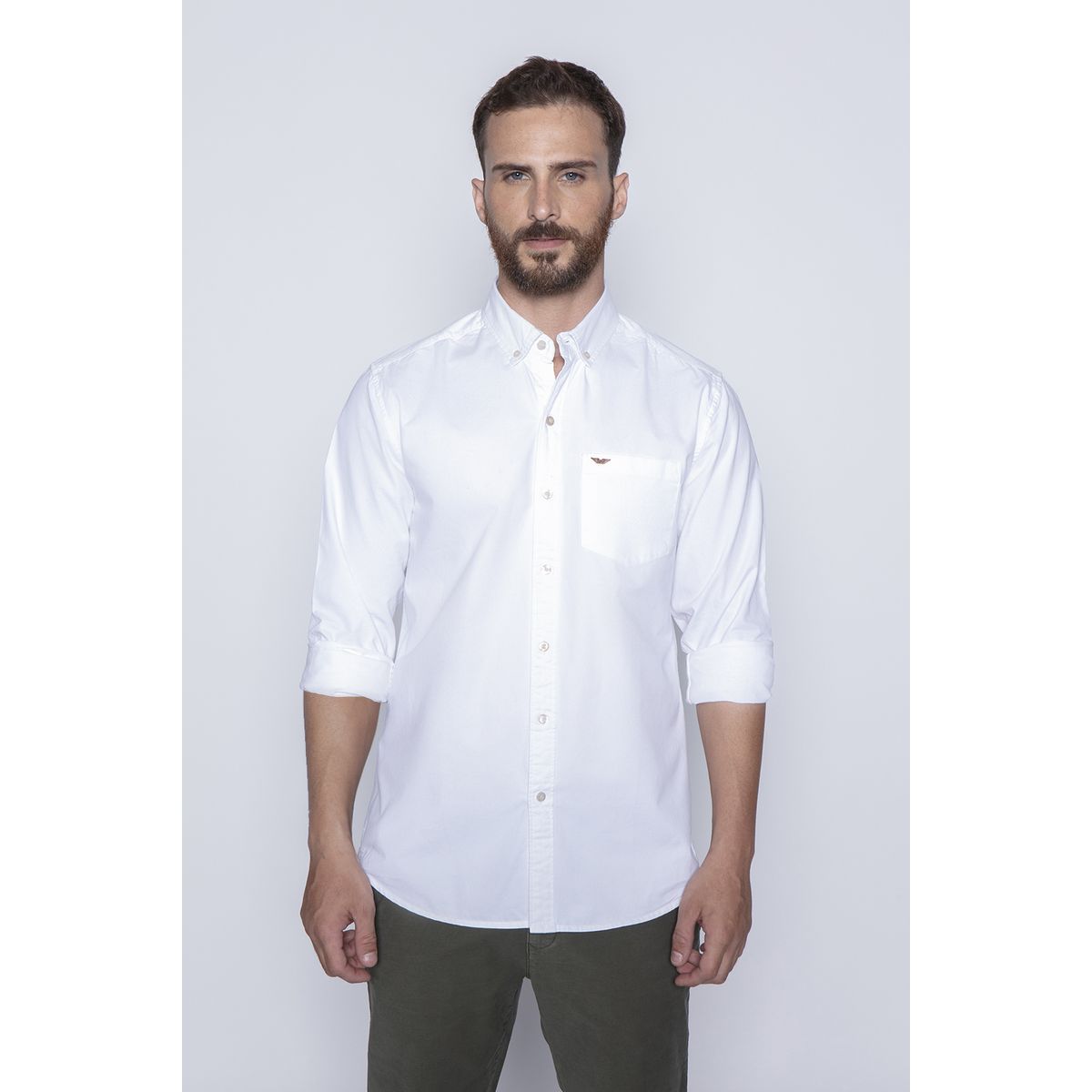 FEROUCH - Camisa Garment Dyed Sport Fj Blanco Ferouch