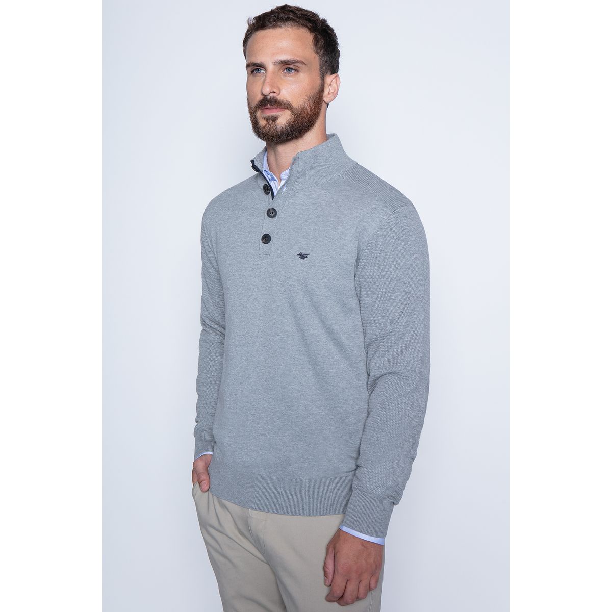 FEROUCH - Sweater Bristol Smart Casual L/S Gris Ferouch