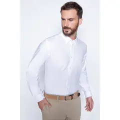 FEROUCH - Camisa Sport Oxford Blanco