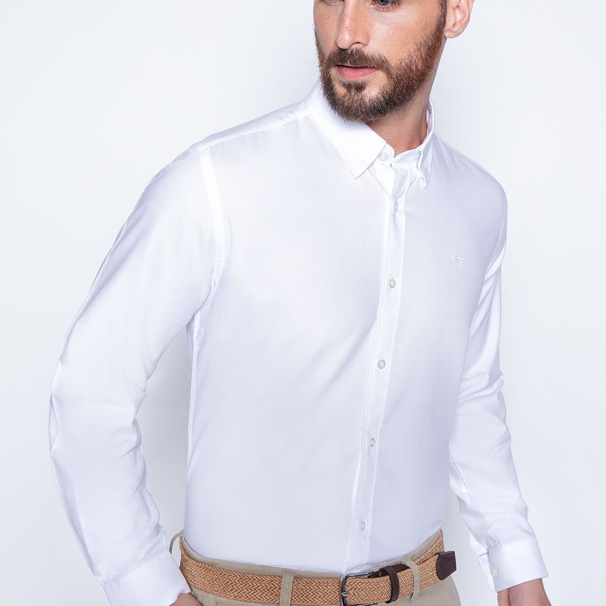 FEROUCH - Camisa Sport Oxford Blanco Ferouch