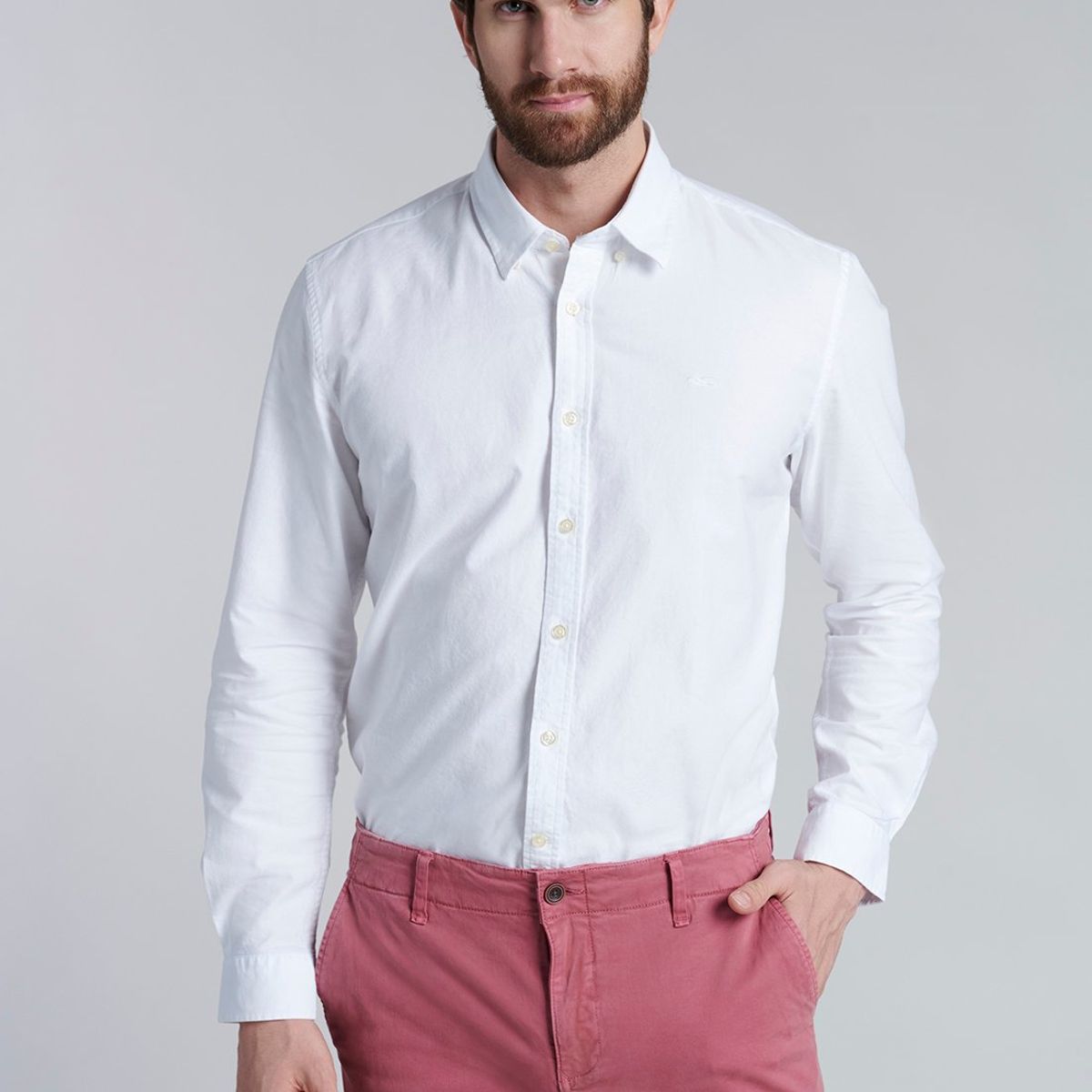 FEROUCH - Camisa Sport Oxford Blanco Ferouch