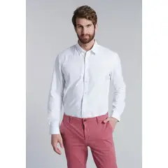 FEROUCH - Camisa Sport Oxford Blanco