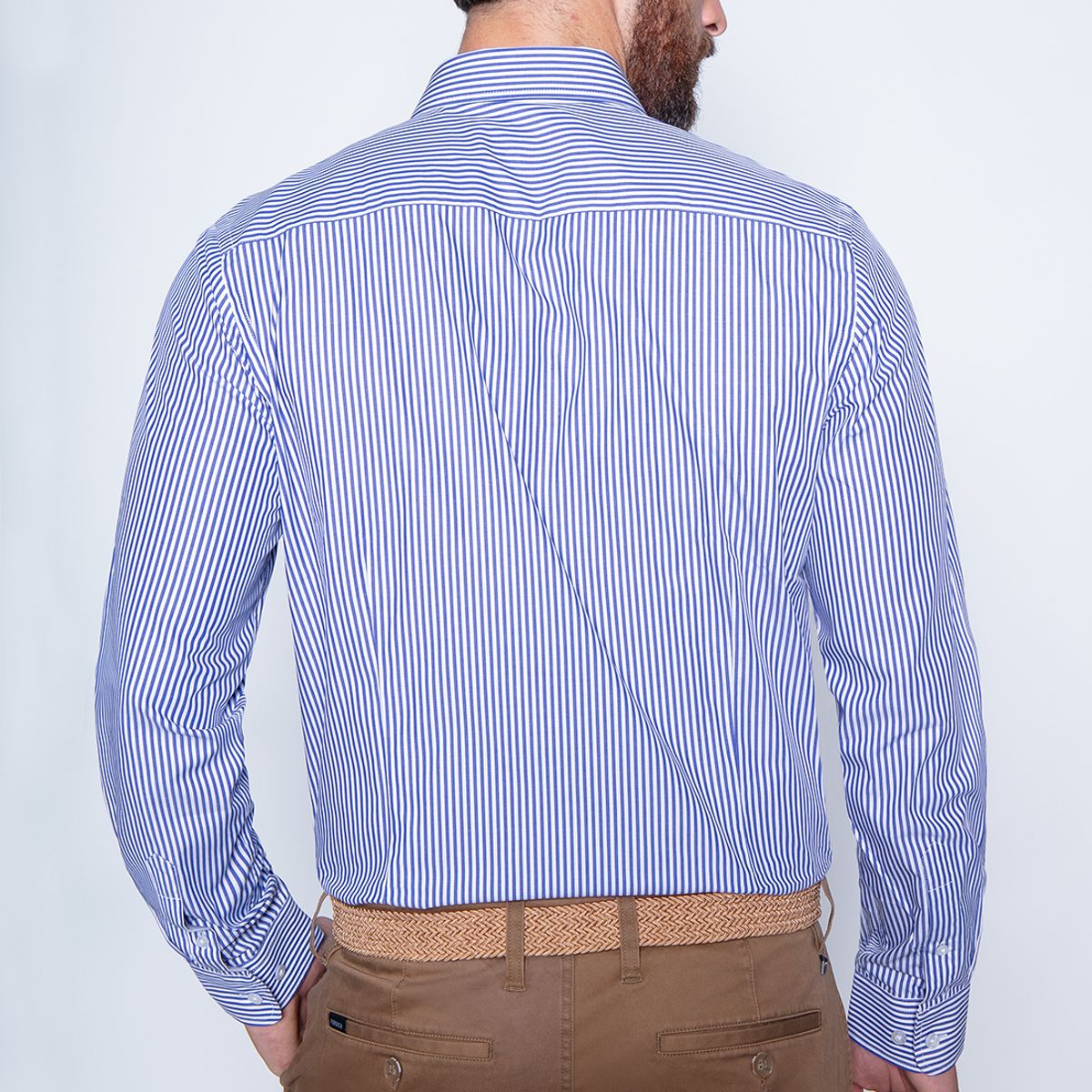 FEROUCH - Camisa Striped Silver Sm Azul Ferouch