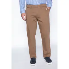 FEROUCH - Pantalon Twill Without Pleats L/33 Café
