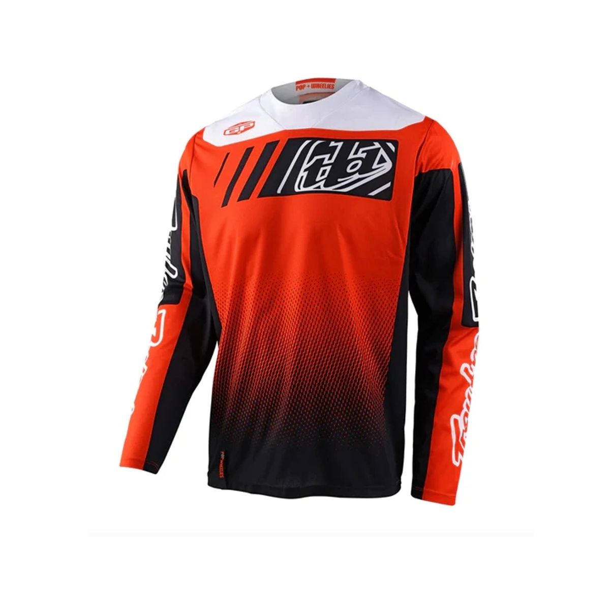 TROY LEE DESIGNS - Polera de Moto GP Icon Negro  Naranjo Troy Lee Designs