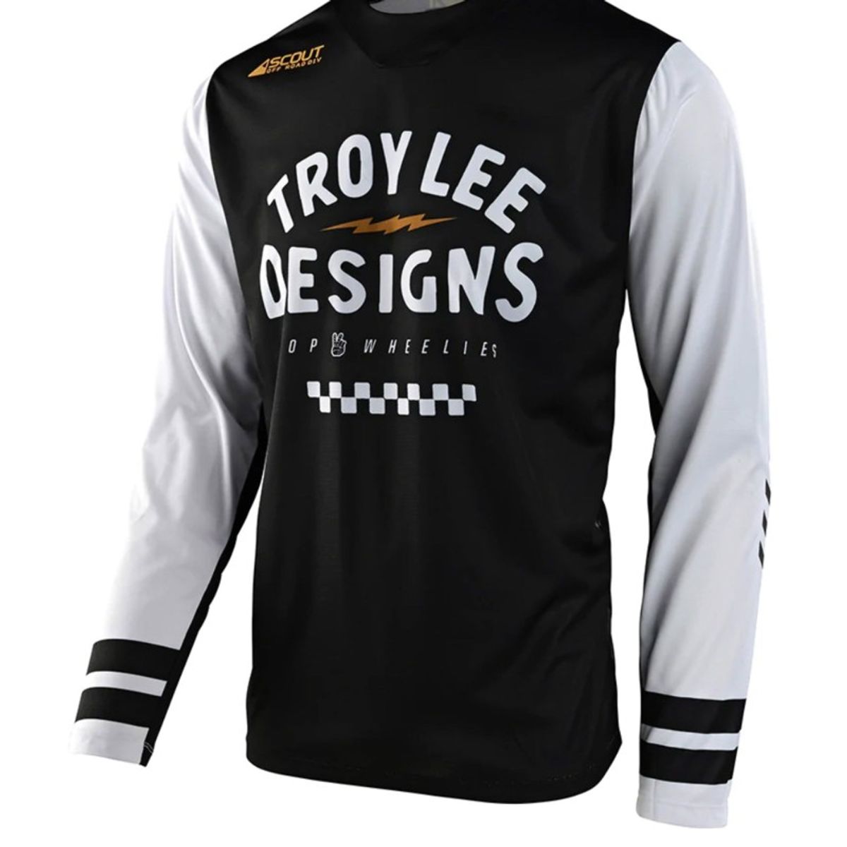 TROY LEE DESIGNS - Polera de Moto Scout GP Ride On Negro  Blanco Troy Lee Designs.