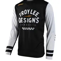 TROY LEE DESIGNS - Polera de Moto Scout GP Ride On Negro Blanco Troy Lee Designs.
