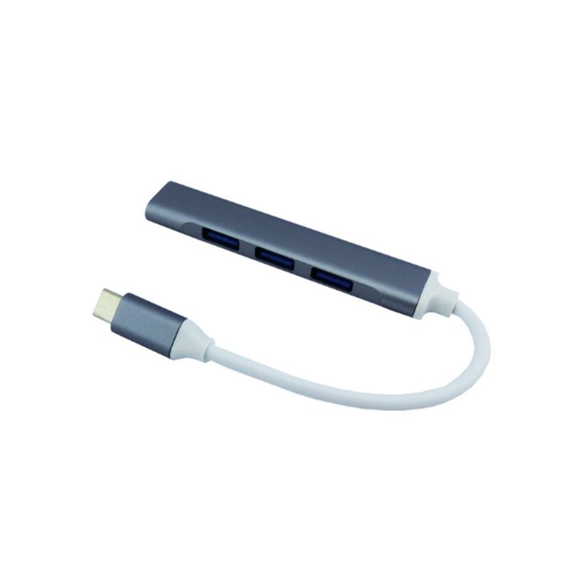 GENERICO - Hub TYPE-C de 4 Puertos USB 3.0 En Aluminio