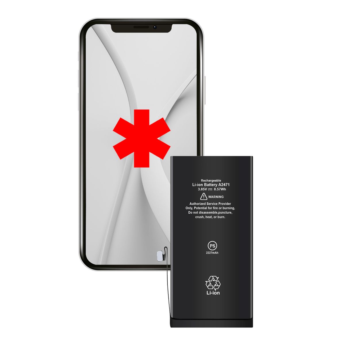 GENERICO - Bateria Compatible con Iphone 12 Mini 2227mAh Maxima Duracion