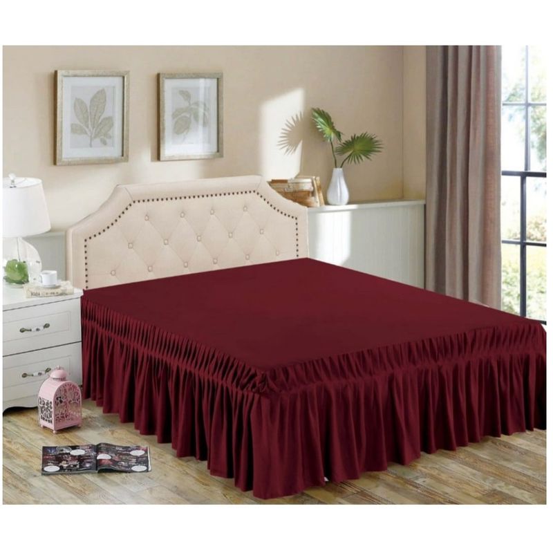 GENERICO - Faldón de cama - Faldones para base cama King BURDEO