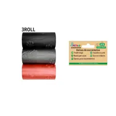 GENERICO - Bolsas de Excremento Para Perros 3Rollos Colores Diseño