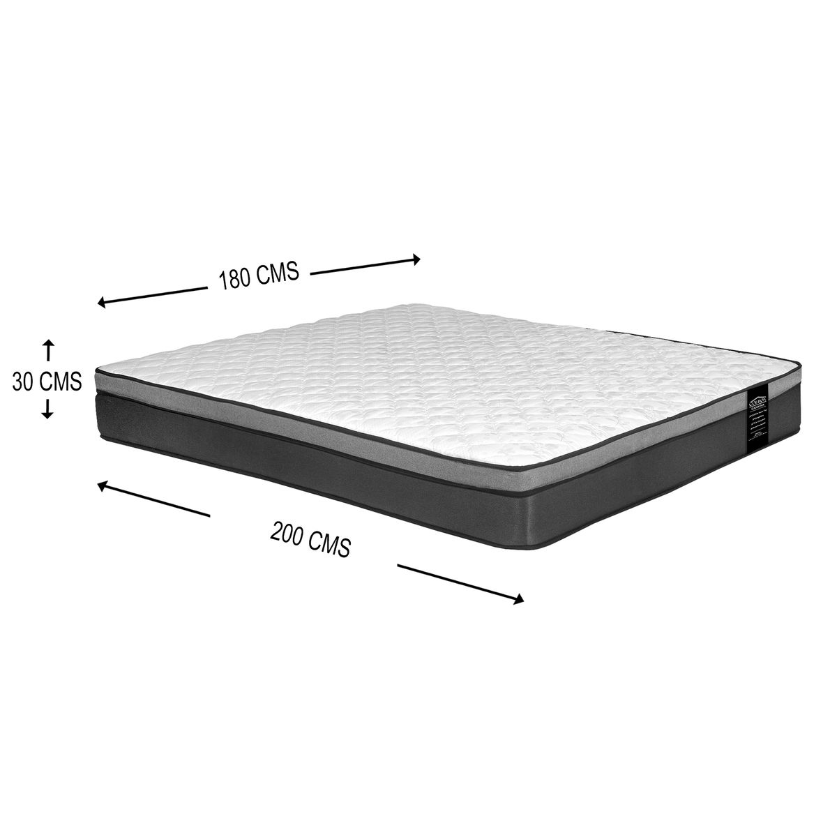 COLBOX - Colchón Canaima king Negro 180x200x26 Cm