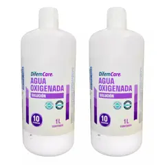 DIFEM PHARMA - Pack 2 Agua Oxigenada Grande 1 Litro 10 Volumenes