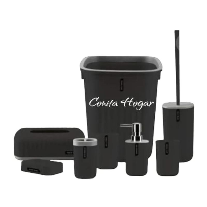 GENERICO - Kit o Set de Accesorios de Baño; 8 artículos