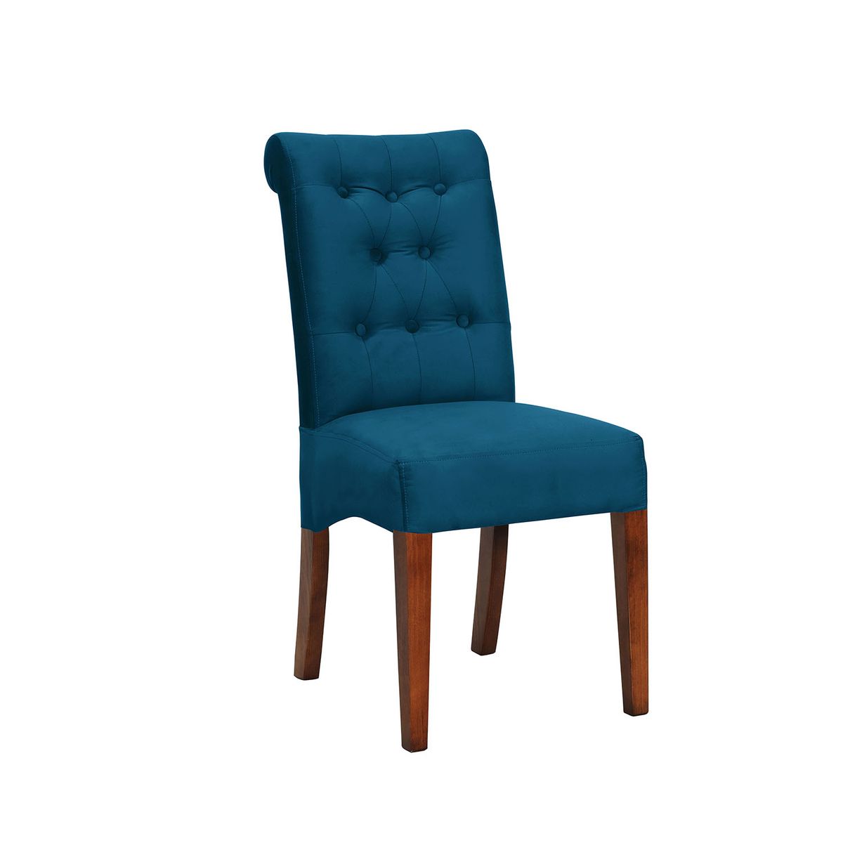 LATAM HOME - SILLA OVIEDO TELA VELVET AZUL PETROLEO