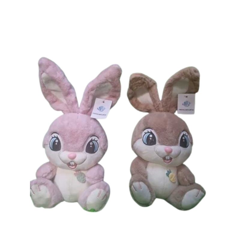 GENERICO - Peluche Conejo De Orejas Largas Color Marrón y Rosado
