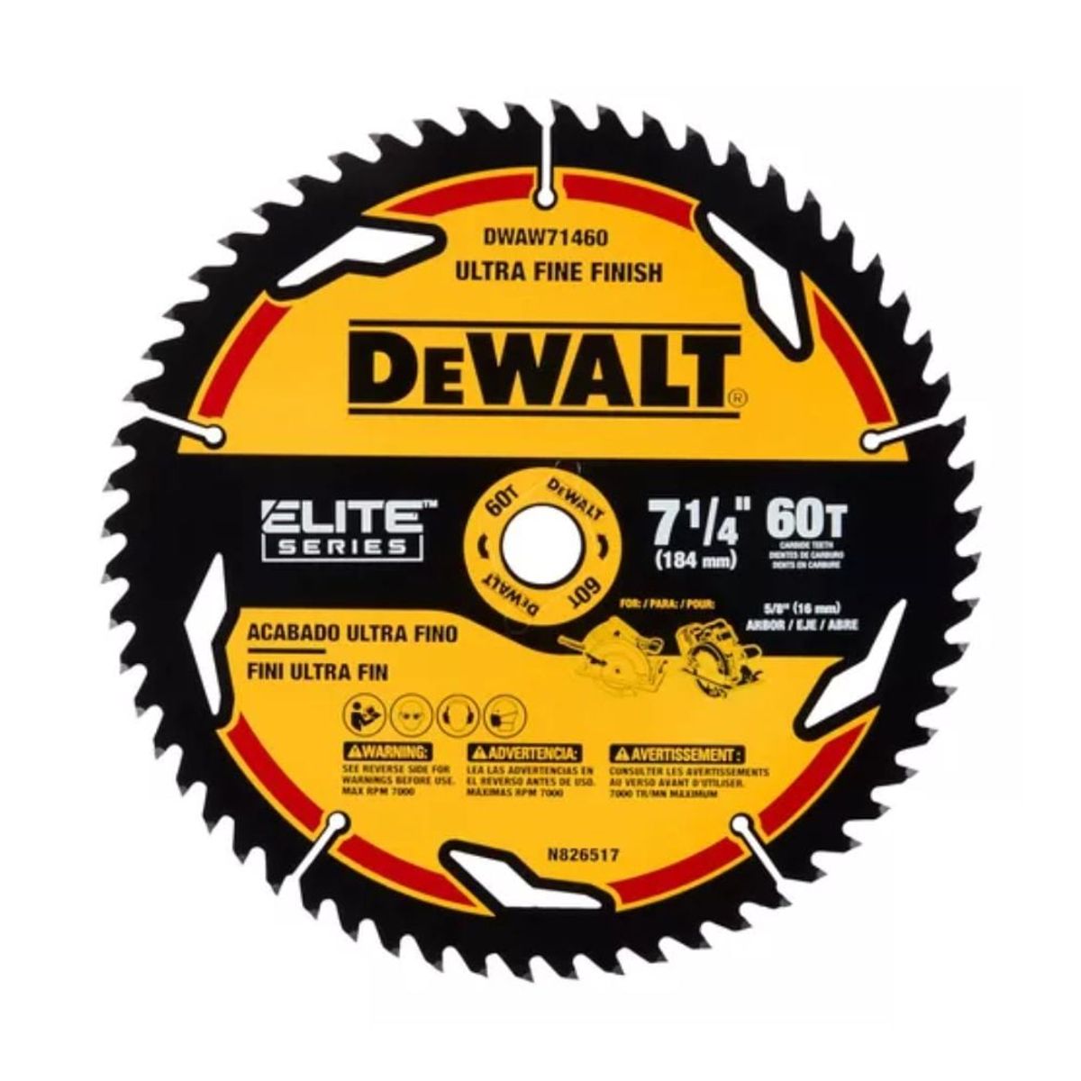 DEWALT - Disco De Sierra 7-1/4" 60t Elite Series Dewalt Dwaw71460
