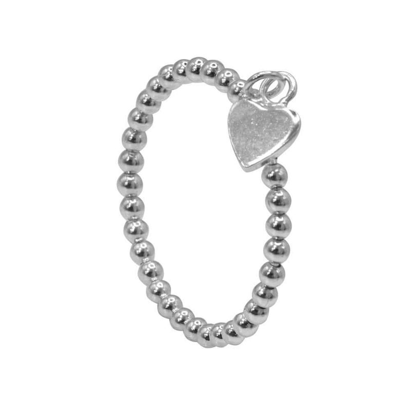 GENERICO - Anillo de Plata 925 Anti Estrés Esferas con Corazón