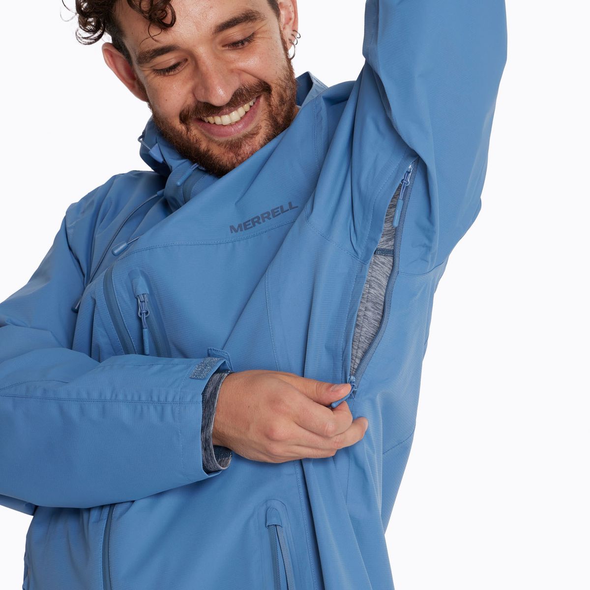 MERRELL - Chaqueta Impermeable Hombre Hardshell Celeste MERRELL