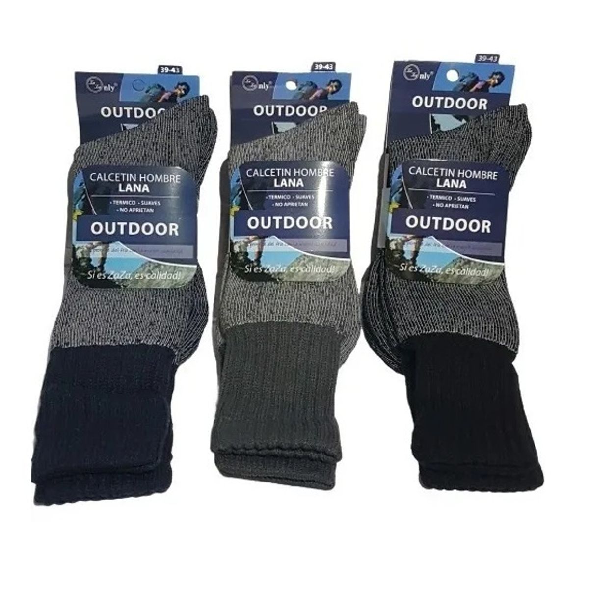GARSIL - 12 Pares Calcetines Calceta Outdoor  Térmicos Para Hombre De Lana