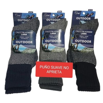 Imagen 2 del producto 12 Pares Calcetines Calceta Outdoor Térmicos Para Hombre De Lana