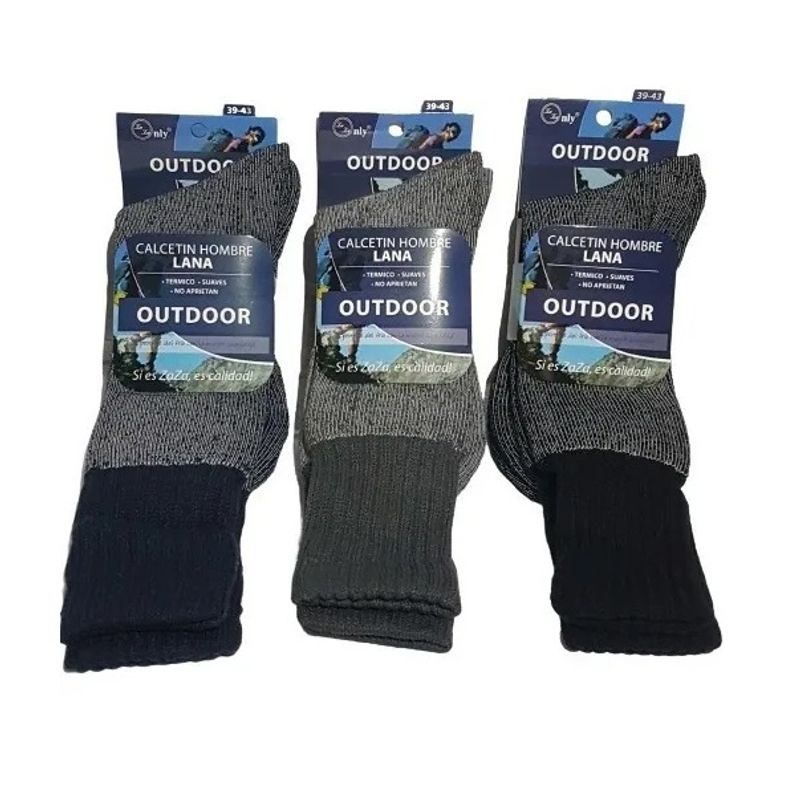 GARSIL - 12 Pares Calcetines Calceta Outdoor  Térmicos Para Hombre De Lana