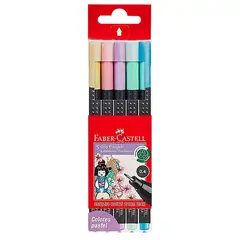 FABER-CASTELL - Marcador Grip Finepen Pastel 5 Colores