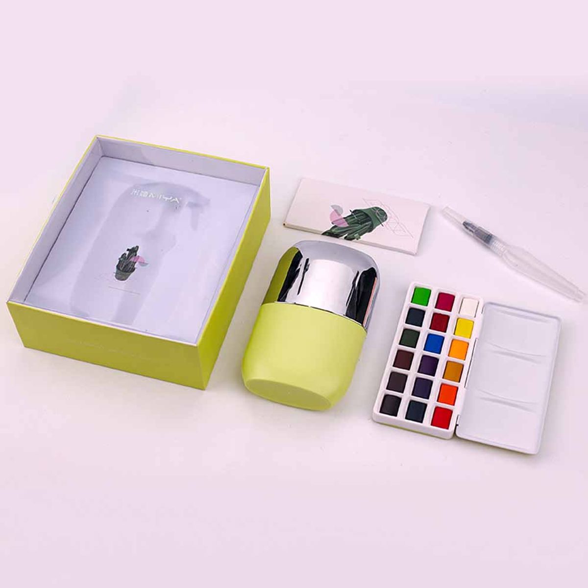 HIMI - Set De Himi - Miya 18 Colores De Acuarela+ Pincel+papel