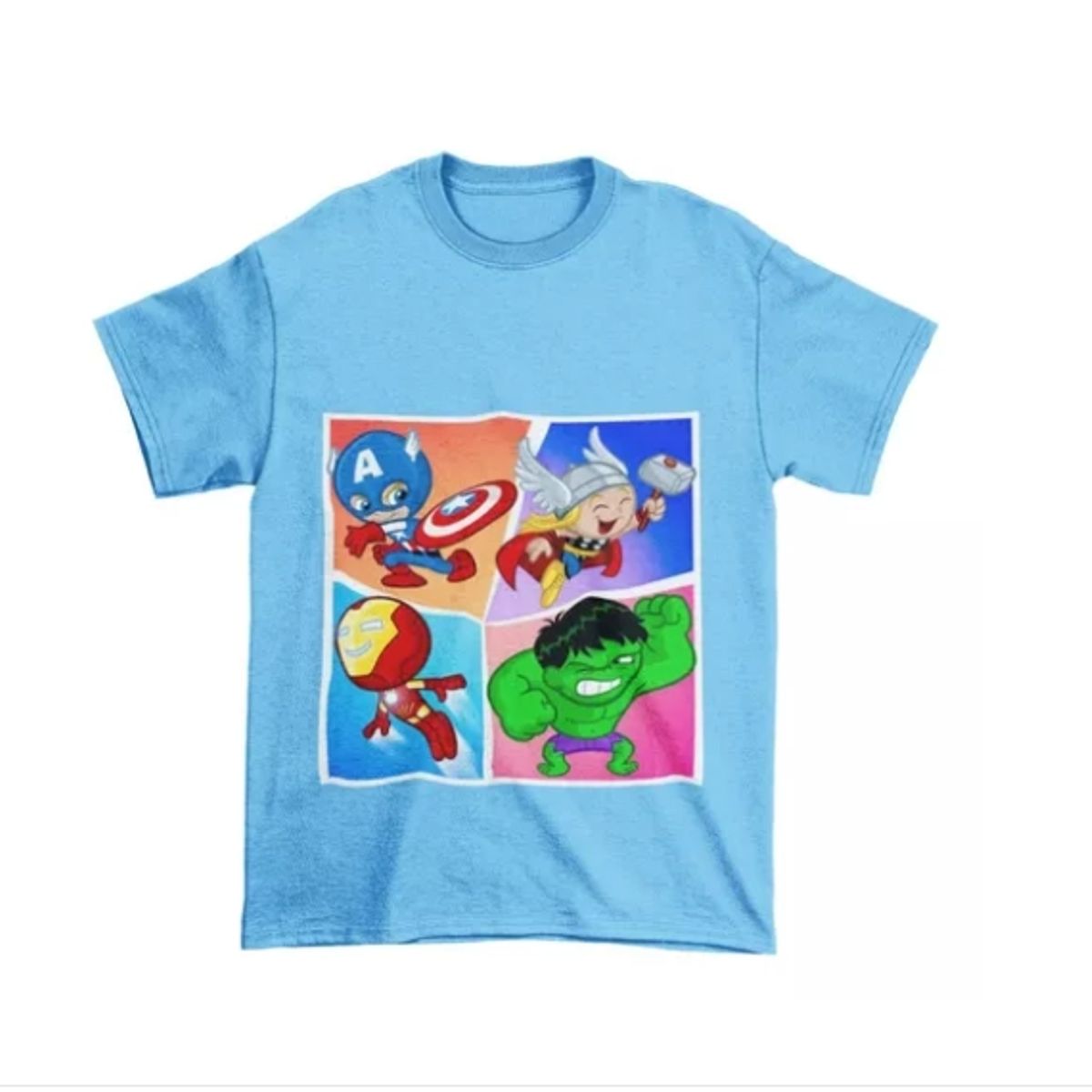 GENERICO - Polera Juvenil Niña Niño Avengers Thor Ironman Hulk Algodon