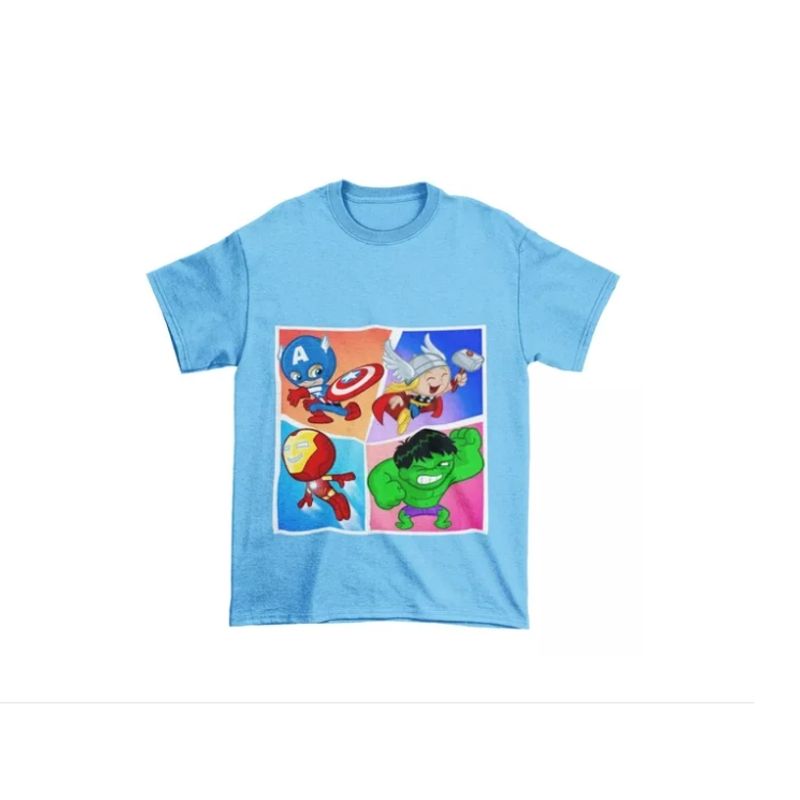 GENERICO - Polera Juvenil Niña Niño Avengers Thor Ironman Hulk Algodon