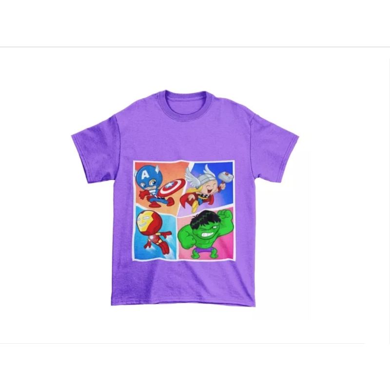 GENERICO - Polera Juvenil Niña Niño Avengers Thor Ironman Hulk Algodon