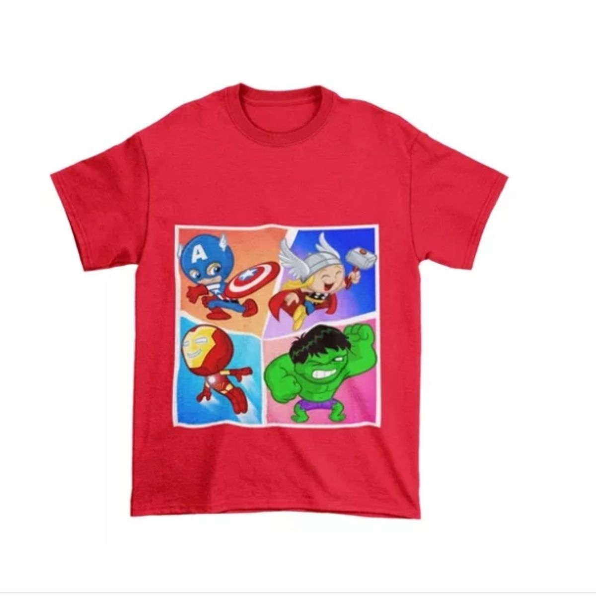 GENERICO - Polera Juvenil Niña Niño Avengers Thor Ironman Hulk Algodon
