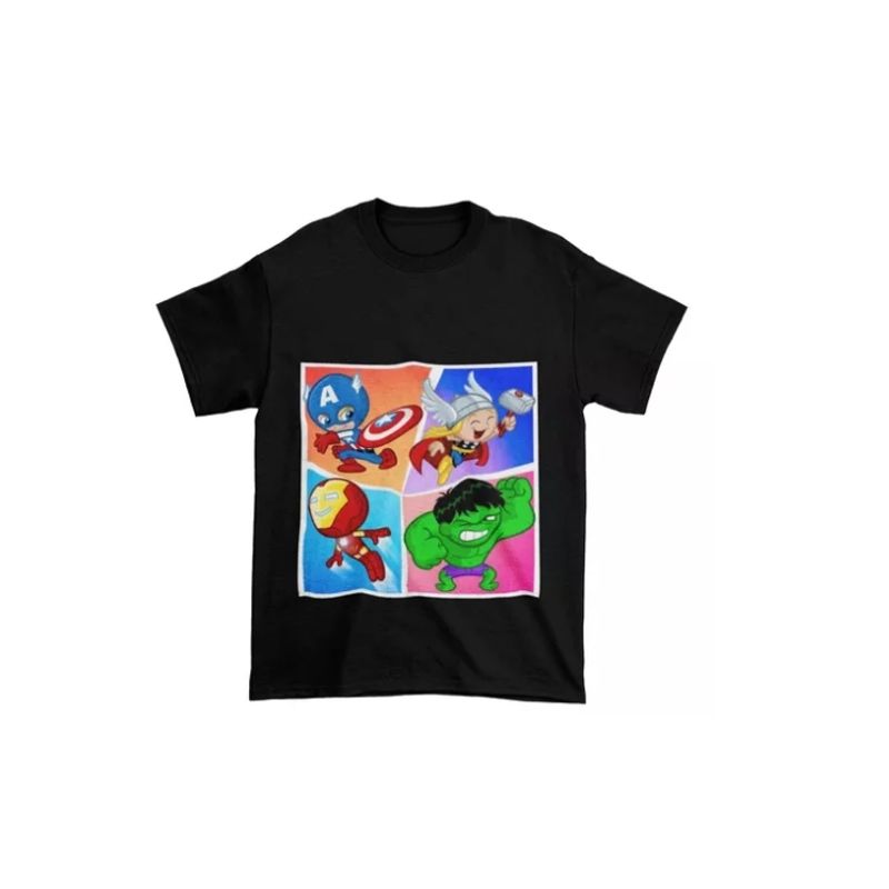 GENERICO - Polera Juvenil Niña Niño Avengers Thor Ironman Hulk Algodon